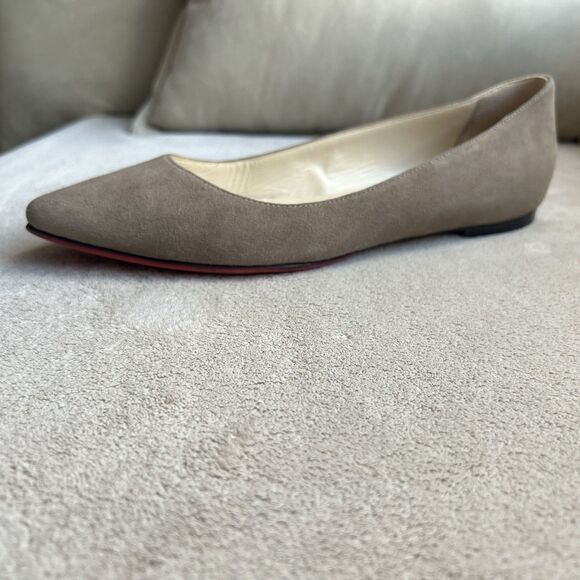 Jimmy Choo Taupe Suede Ballet Flats Women EU 35.5 US 5 Casual Classic Career - Picture 2 of 14